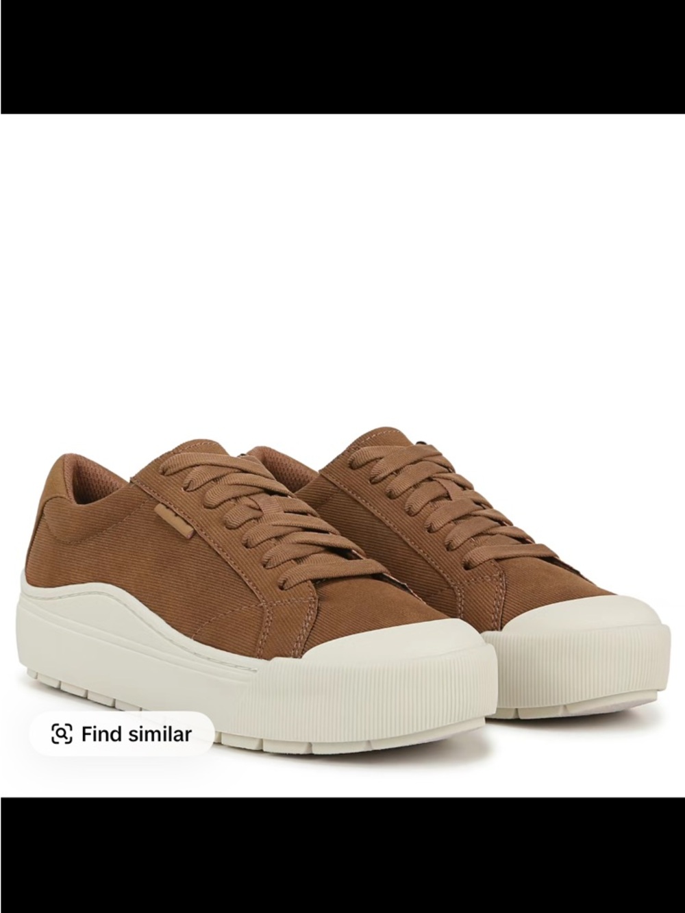 Dr. Scholls Brown Canvas Low-Top Sneakers with White Platform Sole